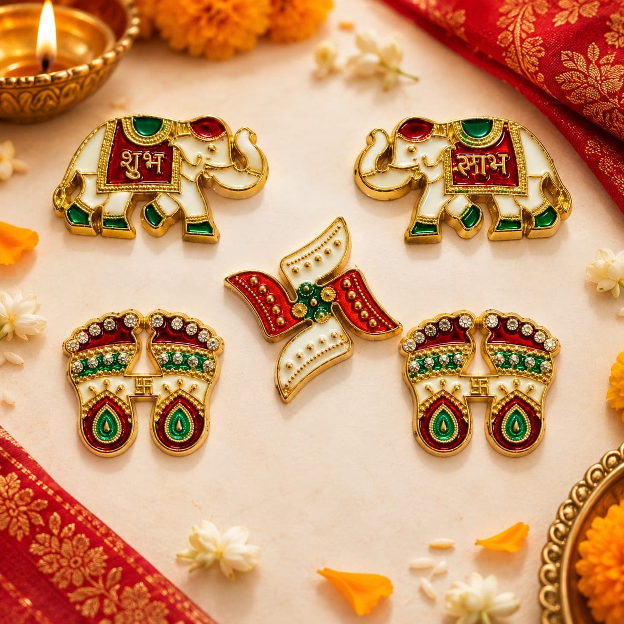 Diwali Decor Set, Elephant Shubh Labh