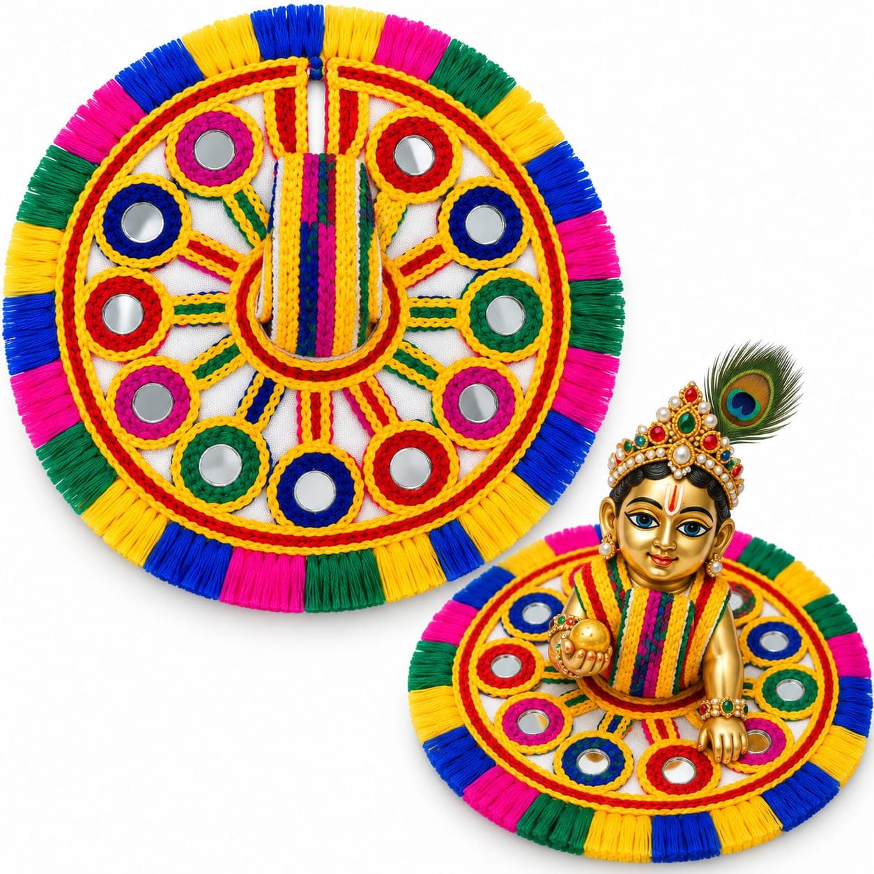 Kachi Work Lalan Vagha (Mirror Wheel)