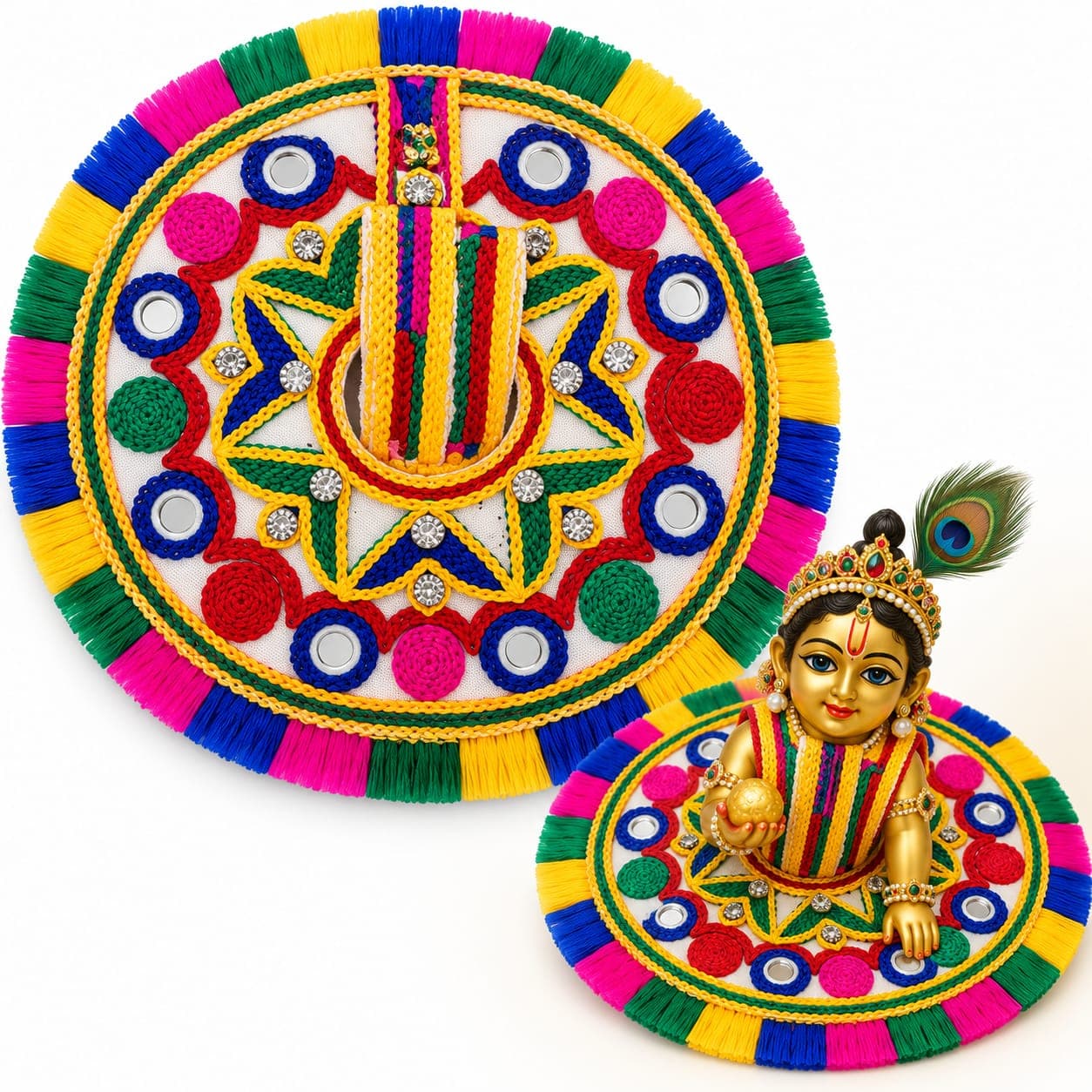 Kachi Work Lalan Vagha (Mirror Mandala)