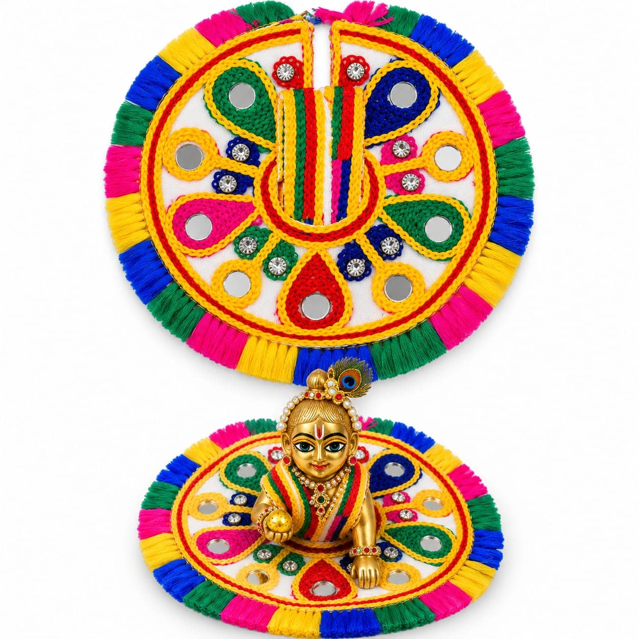 Kachi Work Lalan Vagha (Teardrop Mirror)