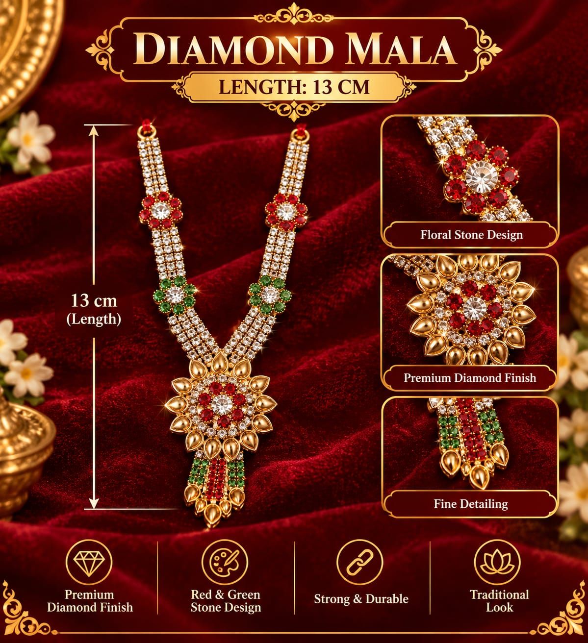 Diamond Mala 13 Cm