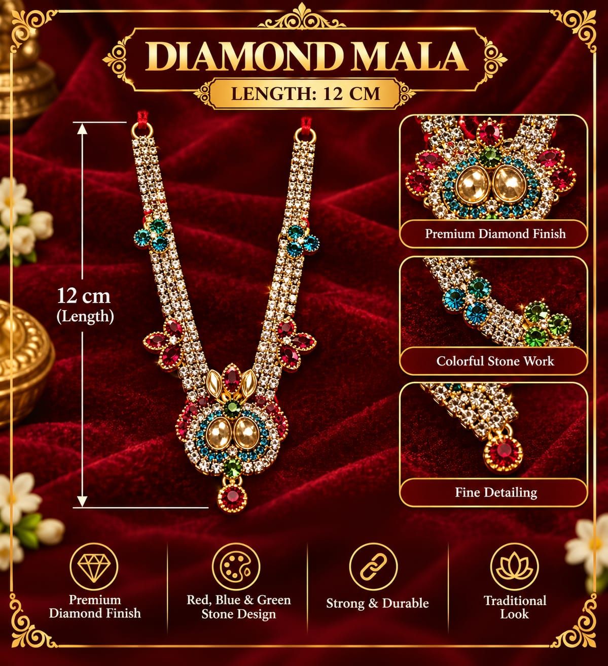 Diamond Mala 12 Cm