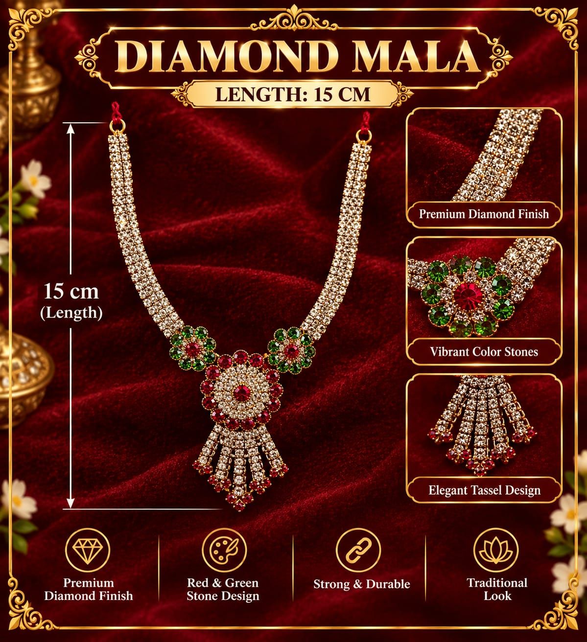 Diamond Mala 15 Cm Tassel