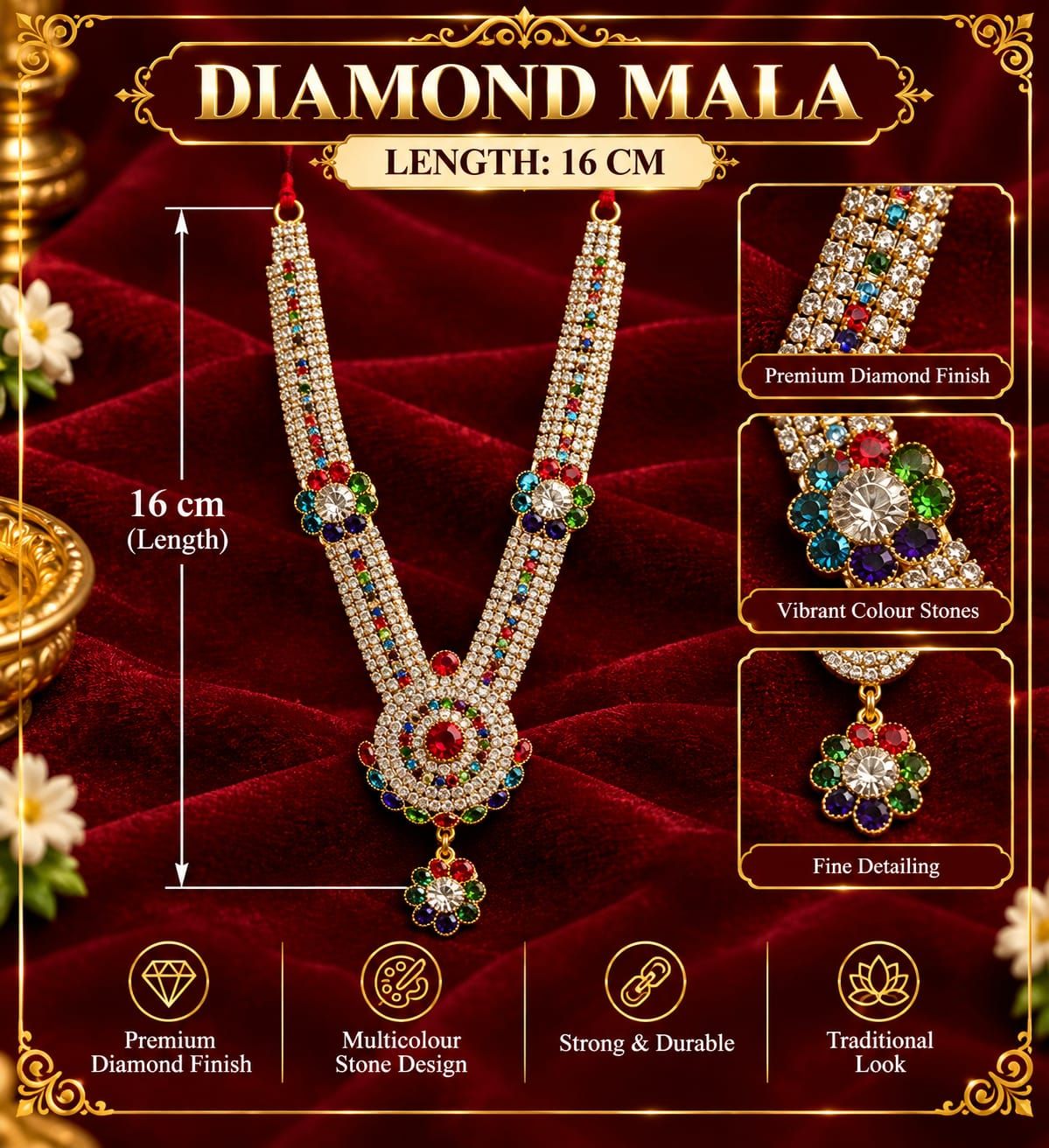 Diamond Mala 16 Cm