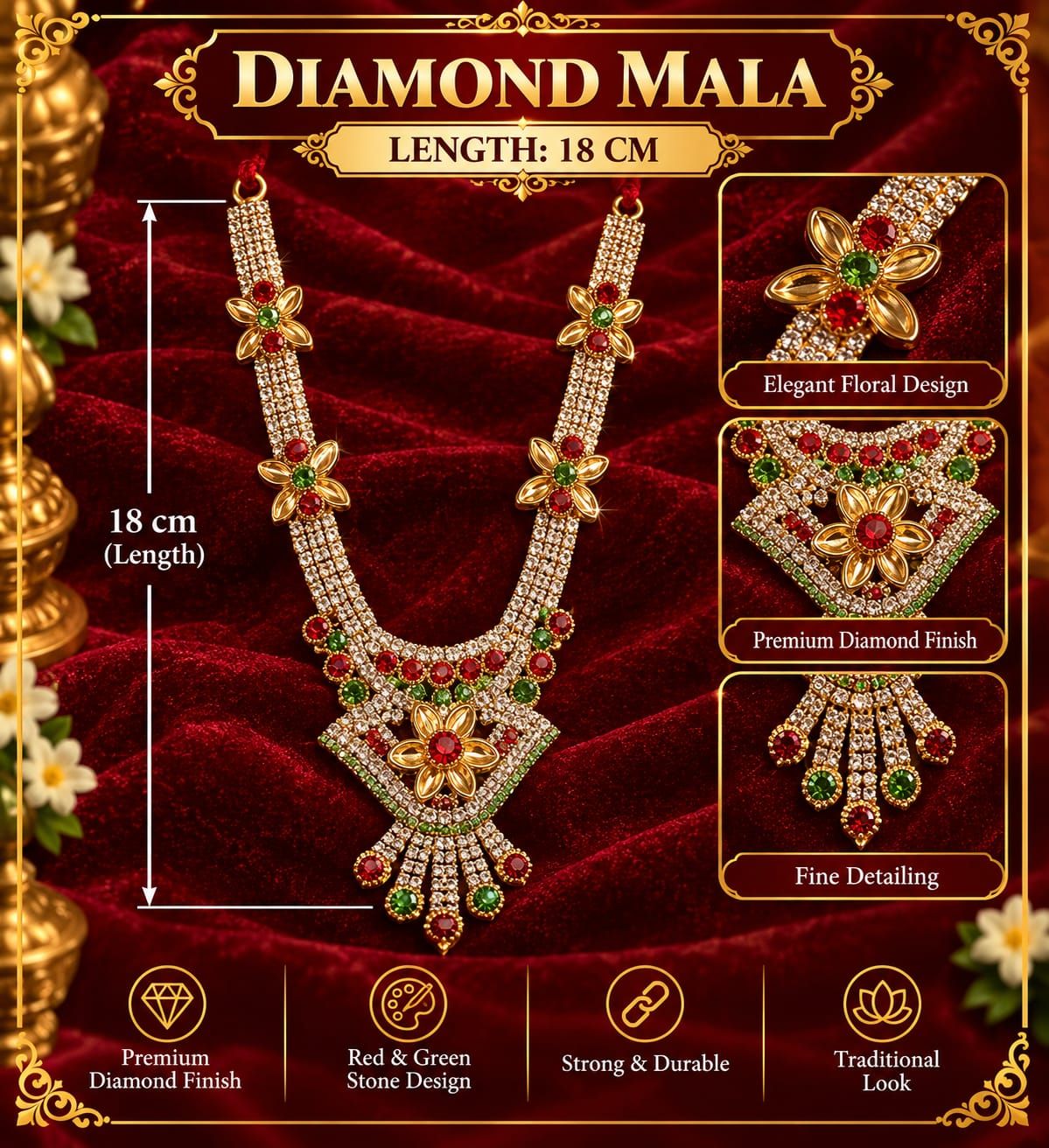 Diamond Mala 18 Cm
