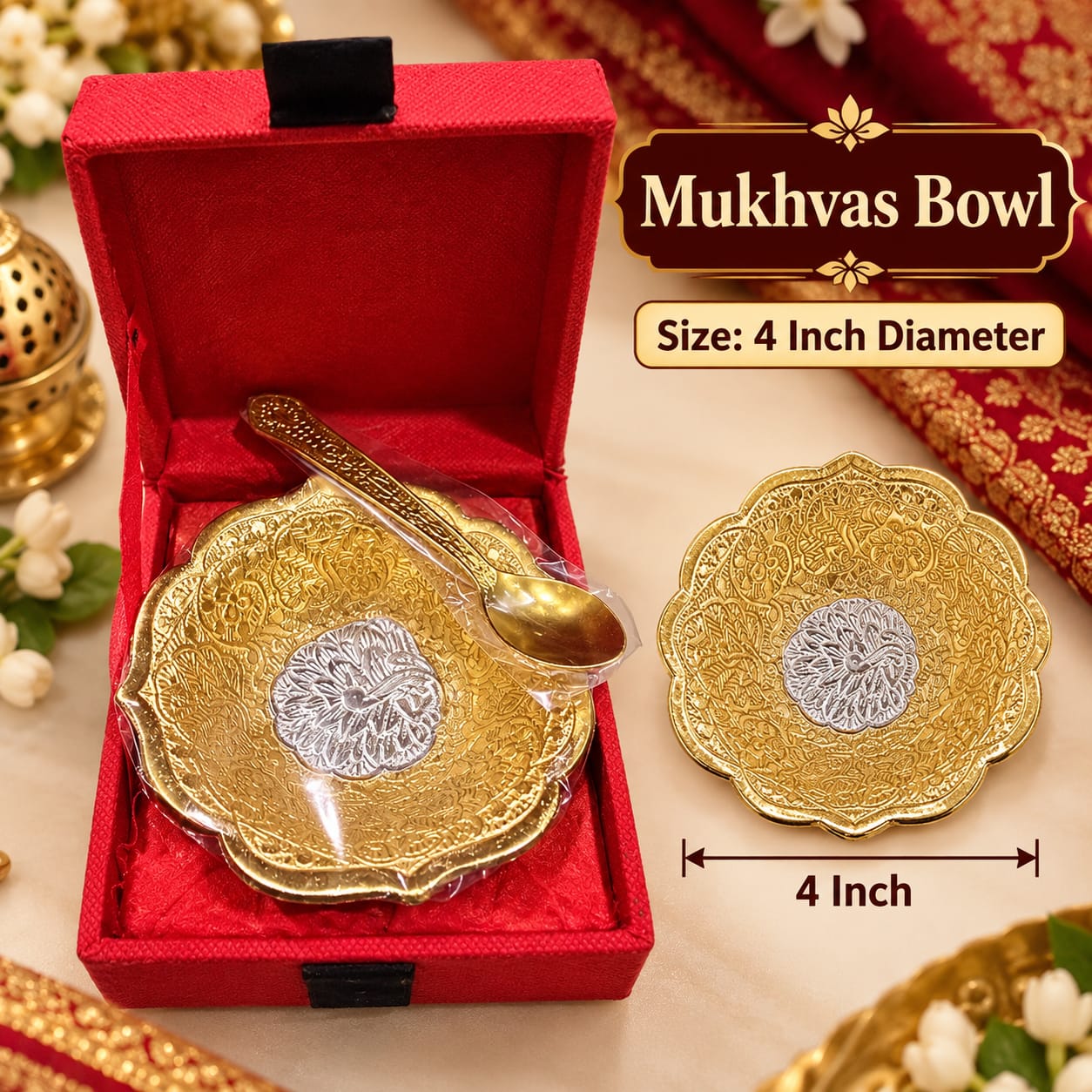 Mukhvas Bowl (Gold Floral)